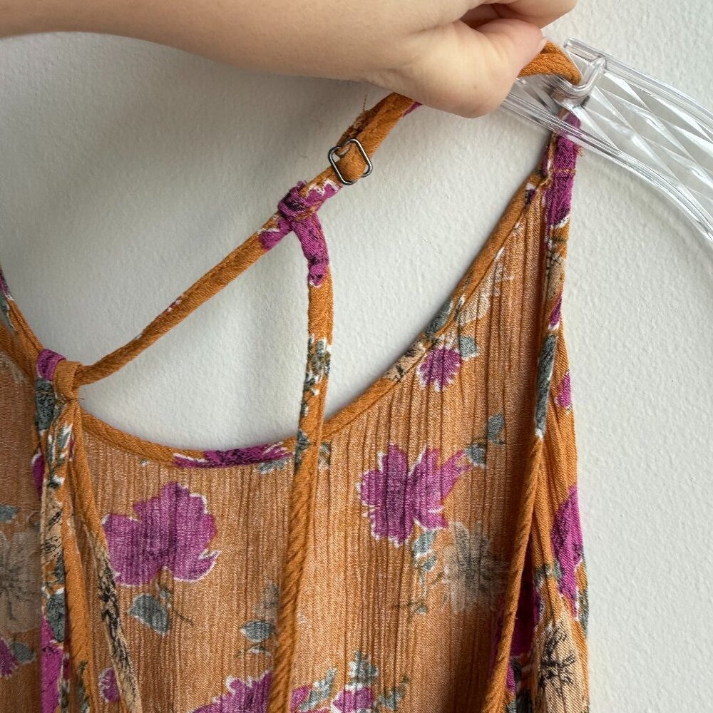 EUC Floral Mustard Mini Dress - Picture 6 of 7